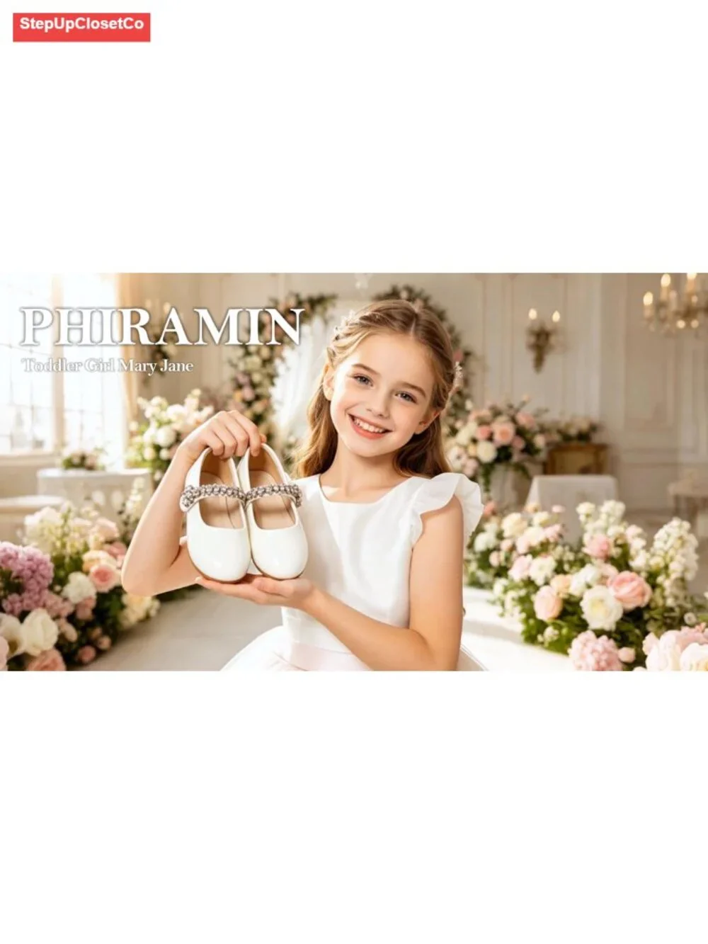 Toddler Flower Girl Glitter Dress Shoes Ballet Flats with Bow Wedding Party